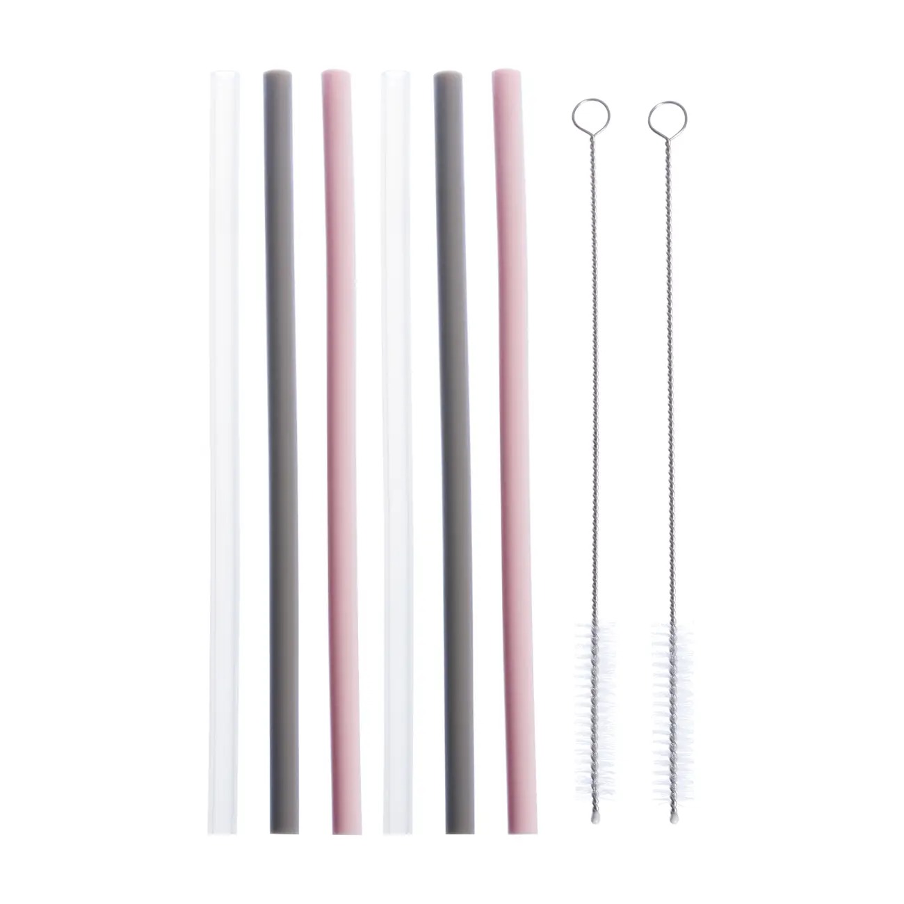 CANUDO REUTILIZÁVEL COM ESCOVA 8 PEÇAS SILICOOL - KONKRET/QUARTZO ROSA - Foto 1