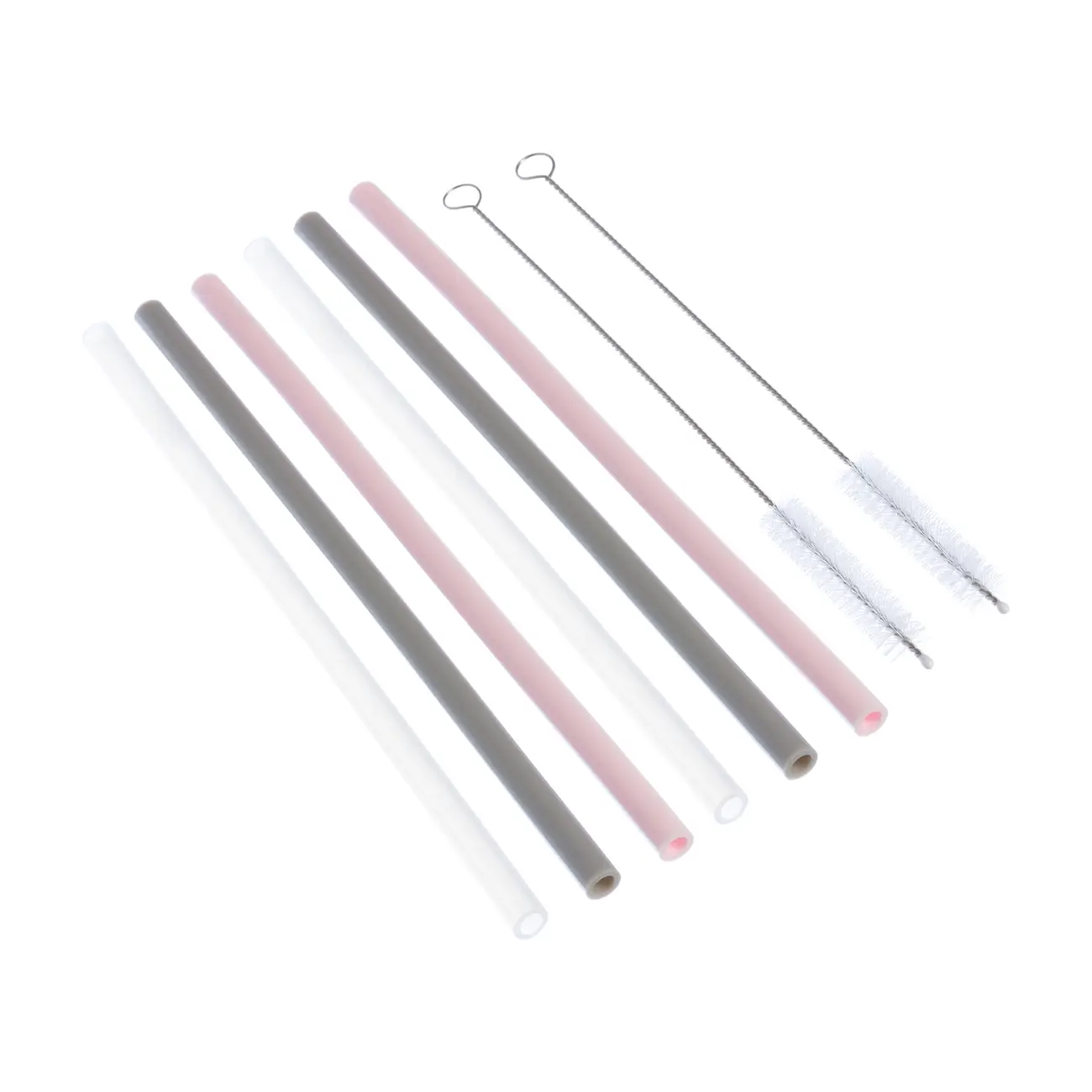 CANUDO REUTILIZÁVEL COM ESCOVA 8 PEÇAS SILICOOL - KONKRET/QUARTZO ROSA - Foto 2