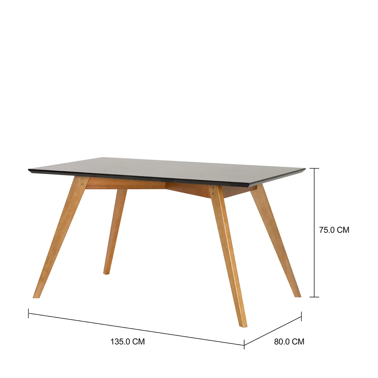 MESA DE JANTAR 1,35 M X 80 CM TAVE SQUARE - NOZES/PRETO - Foto 3
