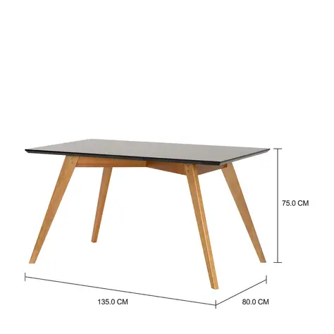 Imagem com medidas do produto MESA DE JANTAR 1,35 M X 80 CM TAVE SQUARE
