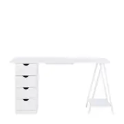 ESCRIVANINHA 4 GAVETAS 1,36 M X 60 CM LEARN - BRANCO - Foto 1