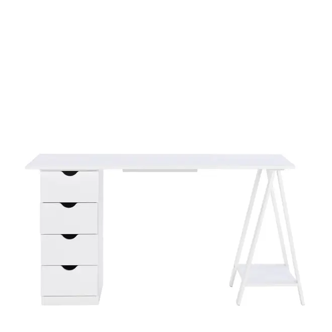 ESCRIVANINHA 4 GAVETAS 1,36 M X 60 CM LEARN - BRANCO - Foto 1