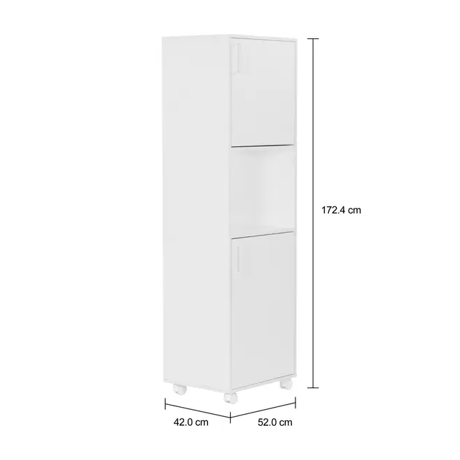 ARMÁRIO DE COZINHA 2 PORTAS COM RODÍZIOS FUNCTION - BRANCO - Foto 5