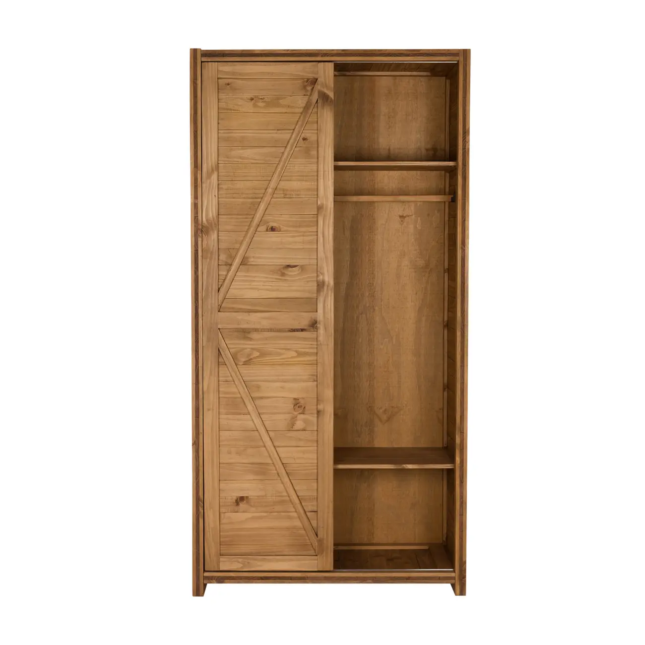 GUARDA-ROUPA 1 PORTA DE CORRER CRATES - ENCERADO CASTANHO - Foto 1