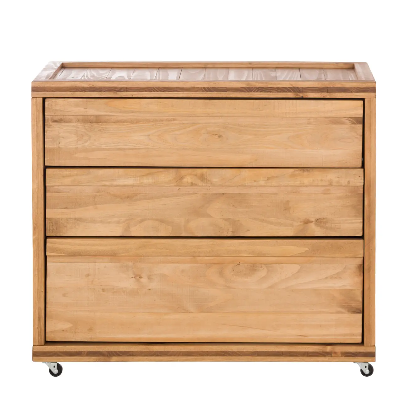 CÔMODA 3 GAVETAS 90 CM X 45 CM CRATES - ENCERADO CASTANHO - Foto 1
