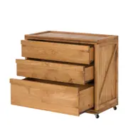 CÔMODA 3 GAVETAS 90 CM X 45 CM CRATES - ENCERADO CASTANHO - Foto 3