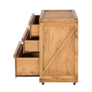CÔMODA 3 GAVETAS 90 CM X 45 CM CRATES - ENCERADO CASTANHO - Foto 4