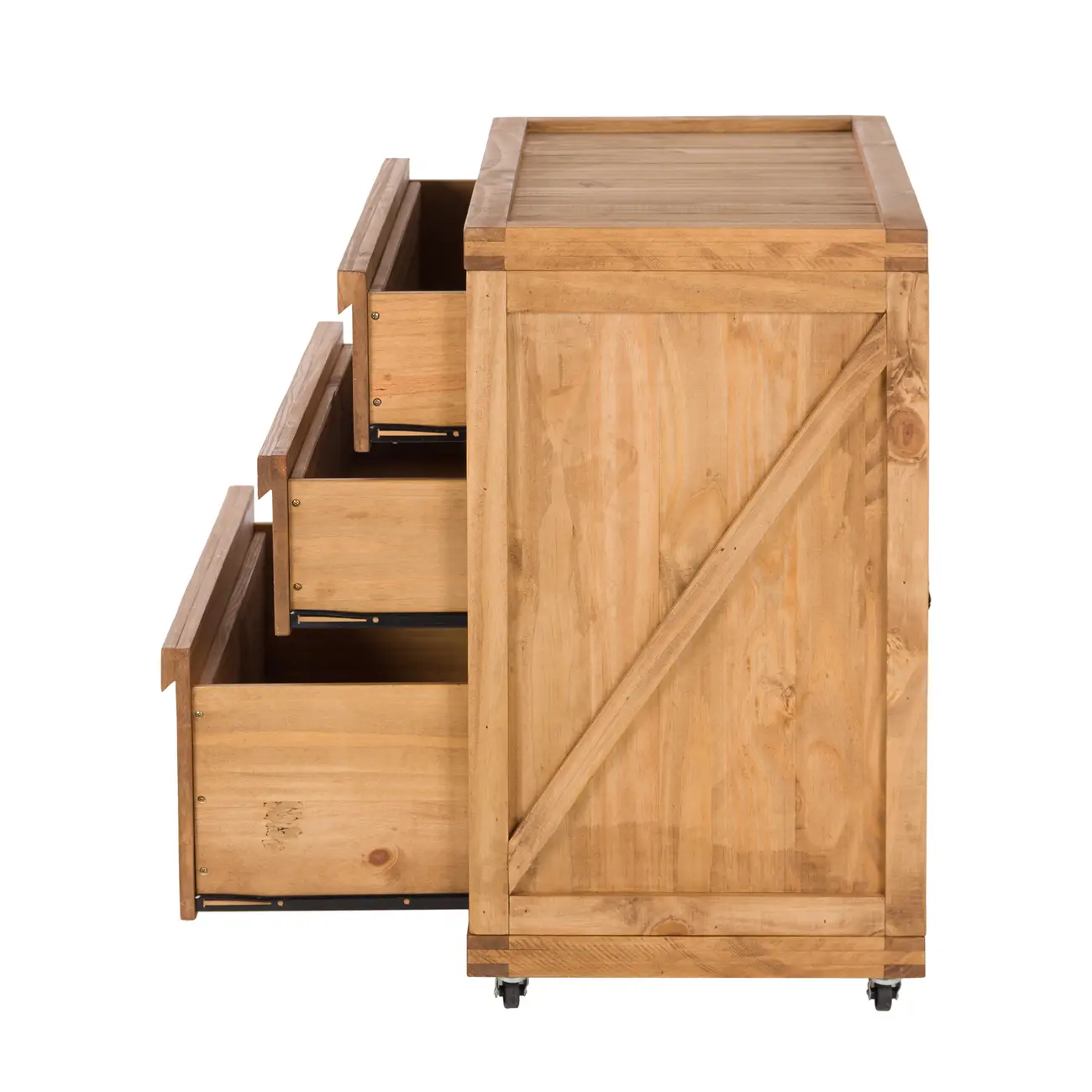 CÔMODA 3 GAVETAS 90 CM X 45 CM CRATES - ENCERADO CASTANHO - Foto 4