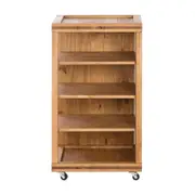 SAPATEIRA 4 PRATELEIRAS COM RODÍZIOS CRATES - ENCERADO CASTANHO - Foto 1