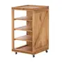 SAPATEIRA 4 PRATELEIRAS COM RODÍZIOS CRATES - ENCERADO CASTANHO - Foto 2