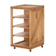 SAPATEIRA 4 PRATELEIRAS COM RODÍZIOS CRATES - ENCERADO CASTANHO - Foto 2