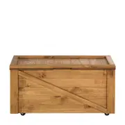 BAÚ COM RODÍZIOS 75 CM X 40 CM CRATES - ENCERADO CASTANHO - Foto 1