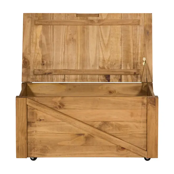 BAÚ COM RODÍZIOS 75 CM X 40 CM CRATES - ENCERADO CASTANHO - Foto 3