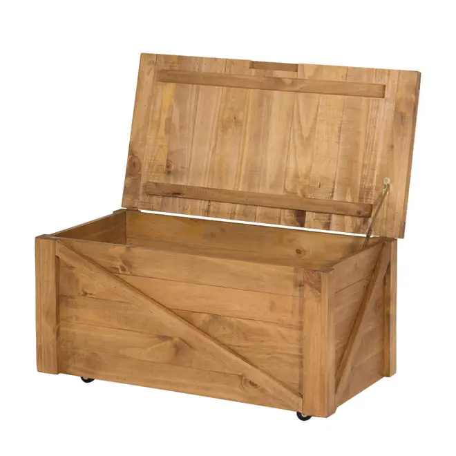 BAÚ COM RODÍZIOS 75 CM X 40 CM CRATES - ENCERADO CASTANHO - Foto 4