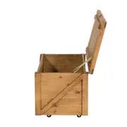 BAÚ COM RODÍZIOS 75 CM X 40 CM CRATES - ENCERADO CASTANHO - Foto 5