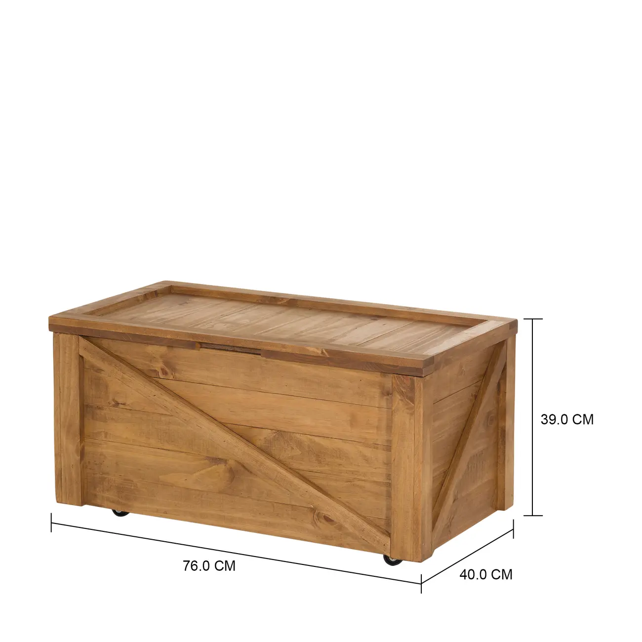 BAÚ COM RODÍZIOS 75 CM X 40 CM CRATES - ENCERADO CASTANHO - Foto 6