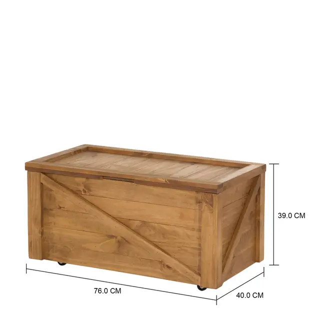 BAÚ COM RODÍZIOS 75 CM X 40 CM CRATES - ENCERADO CASTANHO - Foto 6