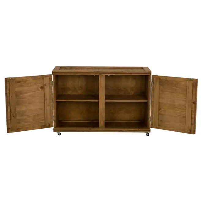 BUFFET 2 PORTAS 1,10 M X 45 CM CRATES - ENCERADO CASTANHO - Foto 4