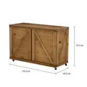 BUFFET 2 PORTAS 1,10 M X 45 CM CRATES - ENCERADO CASTANHO - Foto 5