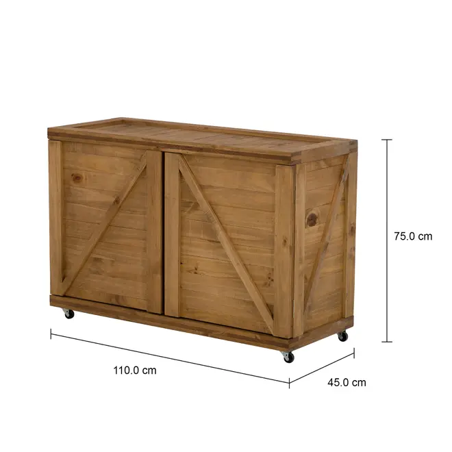 BUFFET 2 PORTAS 1,10 M X 45 CM CRATES - ENCERADO CASTANHO - Foto 5