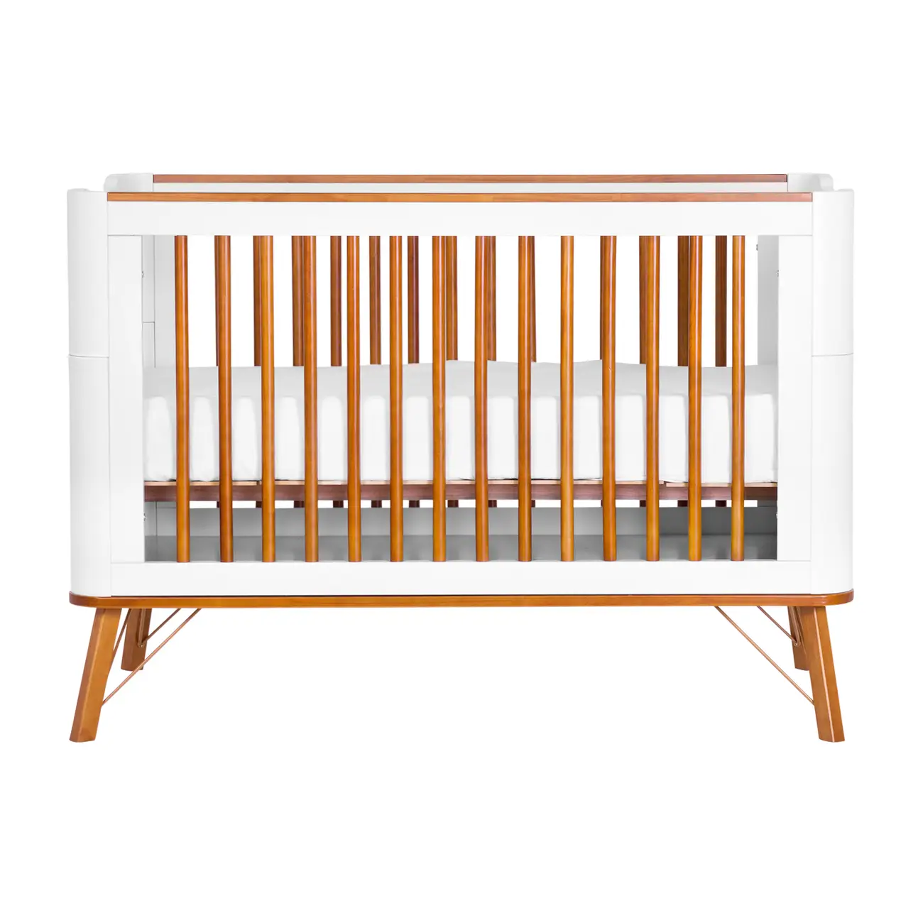 BERÇO 70 CM 3 EM 1 - BERÇO MINIBERÇO/CAMA INFANTIL CANDY - BRANCO/NOZES - Foto 1