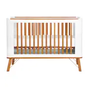 BERÇO 70 CM 3 EM 1 - BERÇO MINIBERÇO/CAMA INFANTIL CANDY - BRANCO/NOZES - Foto 1