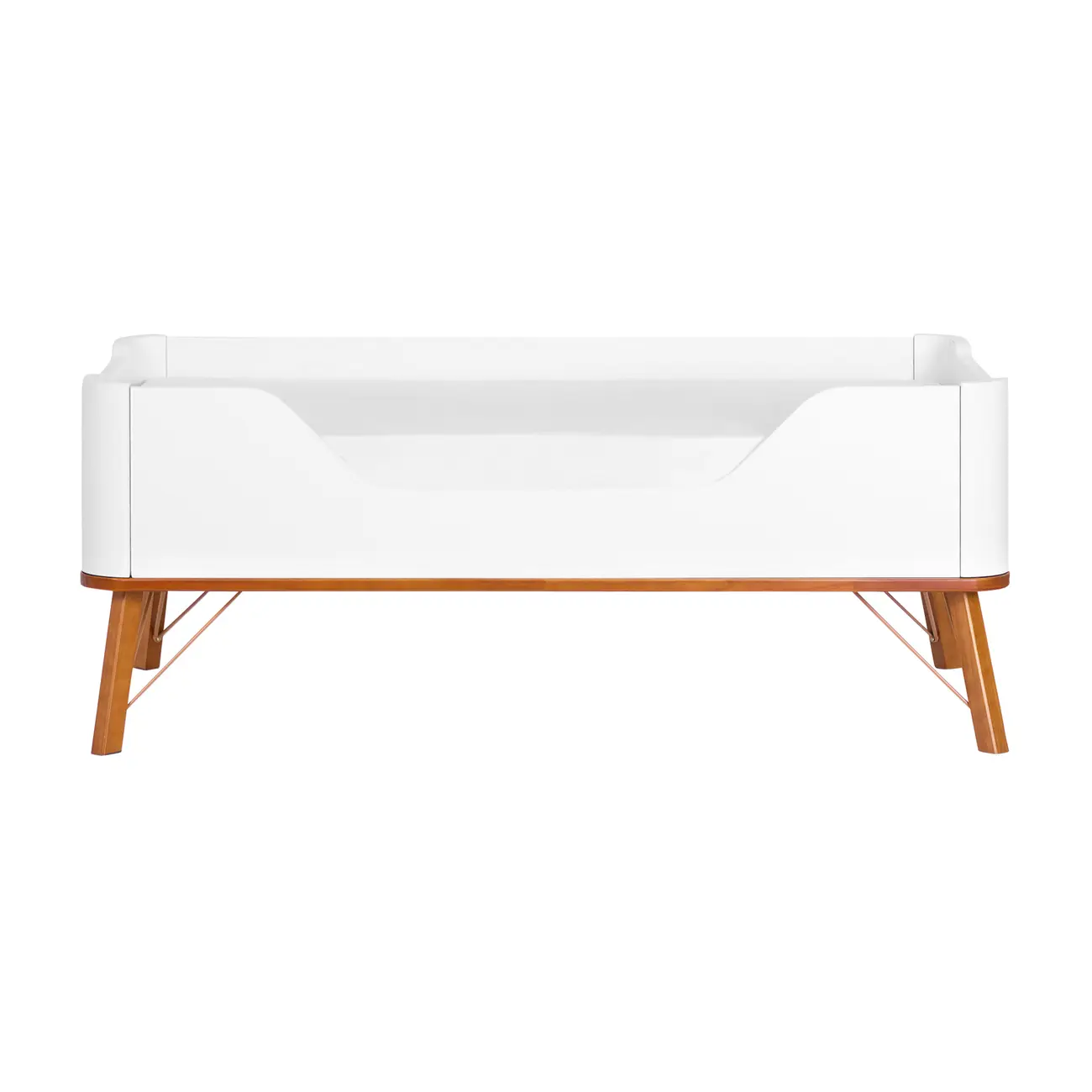 BERÇO 70 CM 3 EM 1 - BERÇO MINIBERÇO/CAMA INFANTIL CANDY - BRANCO/NOZES - Foto 3