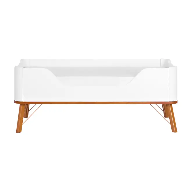 BERÇO 70 CM 3 EM 1 - BERÇO MINIBERÇO/CAMA INFANTIL CANDY - BRANCO/NOZES - Foto 3