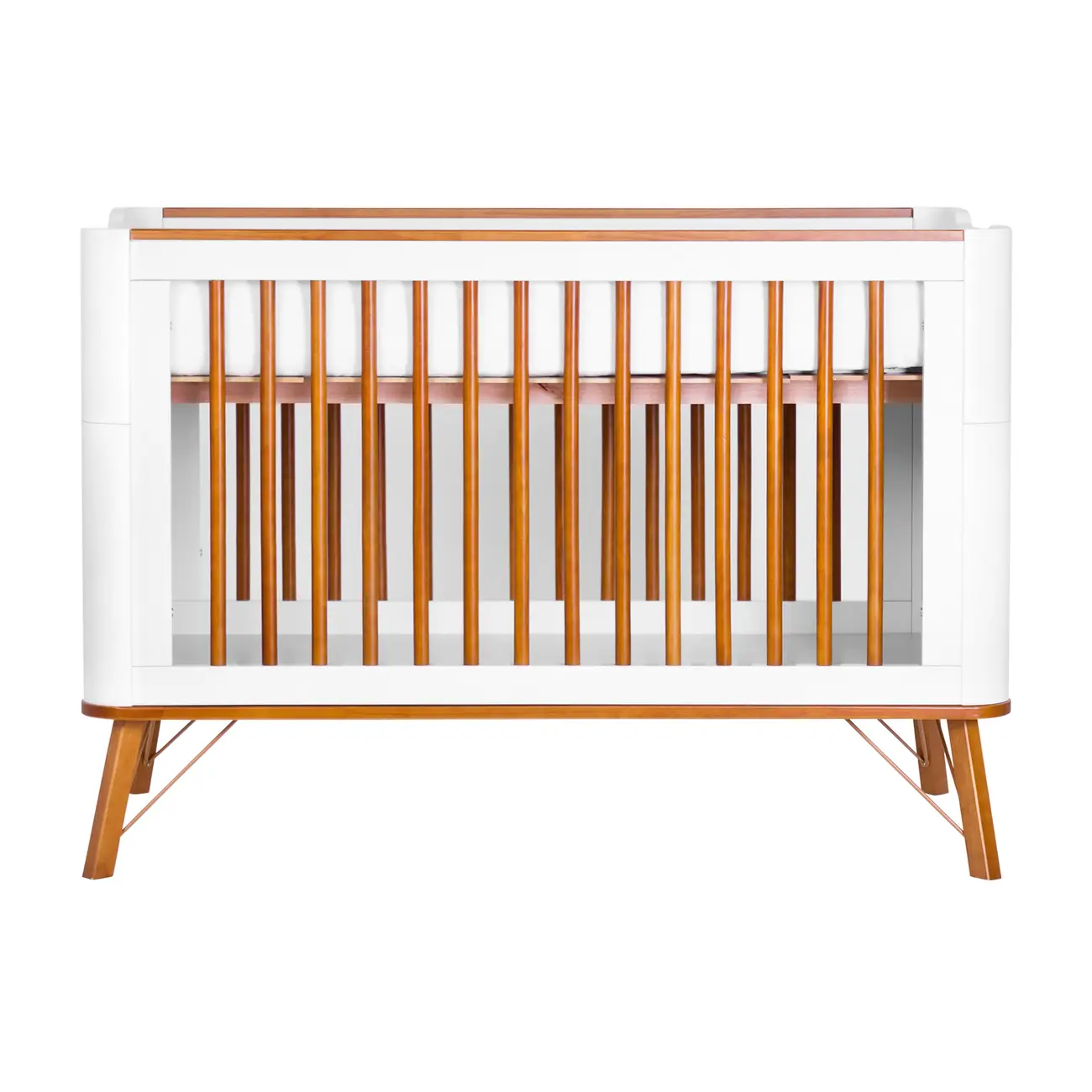 BERÇO 70 CM 3 EM 1 - BERÇO MINIBERÇO/CAMA INFANTIL CANDY - BRANCO/NOZES - Foto 6