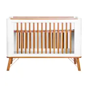 BERÇO 70 CM 3 EM 1 - BERÇO MINIBERÇO/CAMA INFANTIL CANDY - BRANCO/NOZES - Foto 6