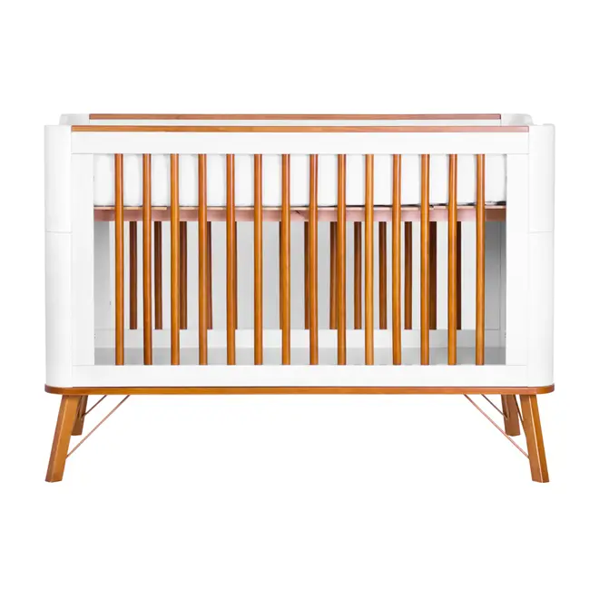 BERÇO 70 CM 3 EM 1 - BERÇO MINIBERÇO/CAMA INFANTIL CANDY - BRANCO/NOZES - Foto 6