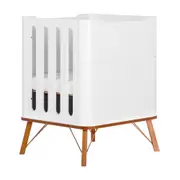 BERÇO 70 CM 3 EM 1 - BERÇO MINIBERÇO/CAMA INFANTIL CANDY - BRANCO/NOZES - Foto 7