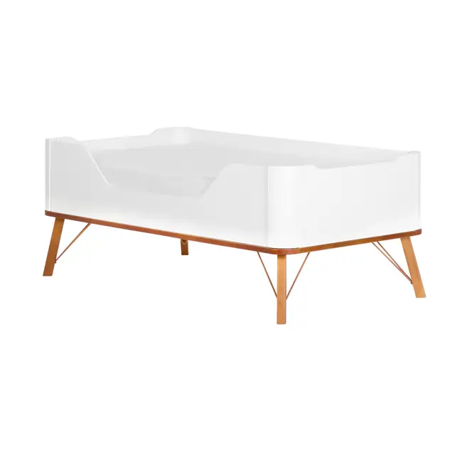 BERÇO 70 CM 3 EM 1 - BERÇO MINIBERÇO/CAMA INFANTIL CANDY - BRANCO/NOZES - Foto 9