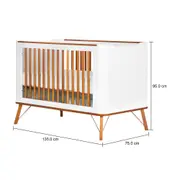 BERÇO 70 CM 3 EM 1 - BERÇO MINIBERÇO/CAMA INFANTIL CANDY - BRANCO/NOZES - Foto 10