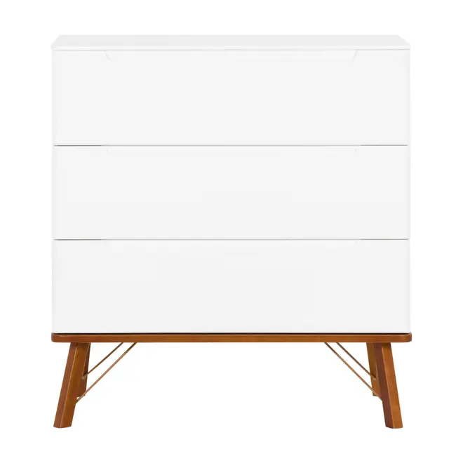 CÔMODA 3 GAVETAS 90 CM X 48 CM CANDY - BRANCO/NOZES - Foto 1