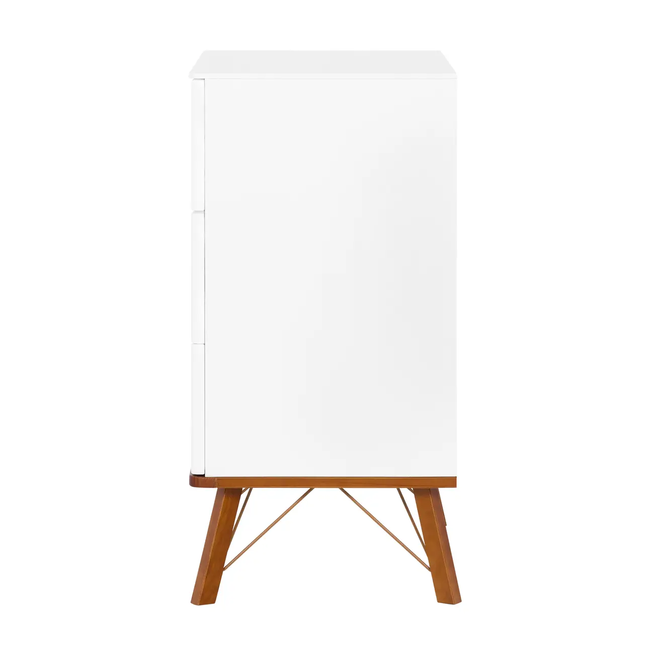 CÔMODA 3 GAVETAS 90 CM X 48 CM CANDY - BRANCO/NOZES - Foto 4
