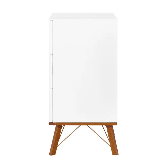 CÔMODA 3 GAVETAS 90 CM X 48 CM CANDY - BRANCO/NOZES - Foto 4