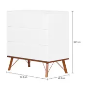 CÔMODA 3 GAVETAS 90 CM X 48 CM CANDY - BRANCO/NOZES - Foto 5