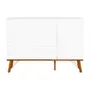 CÔMODA 3 GAVETAS/1 PORTA 1,35 M X 48 CM CANDY - BRANCO/NOZES - Foto 1