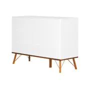 CÔMODA 3 GAVETAS/1 PORTA 1,35 M X 48 CM CANDY - BRANCO/NOZES - Foto 2