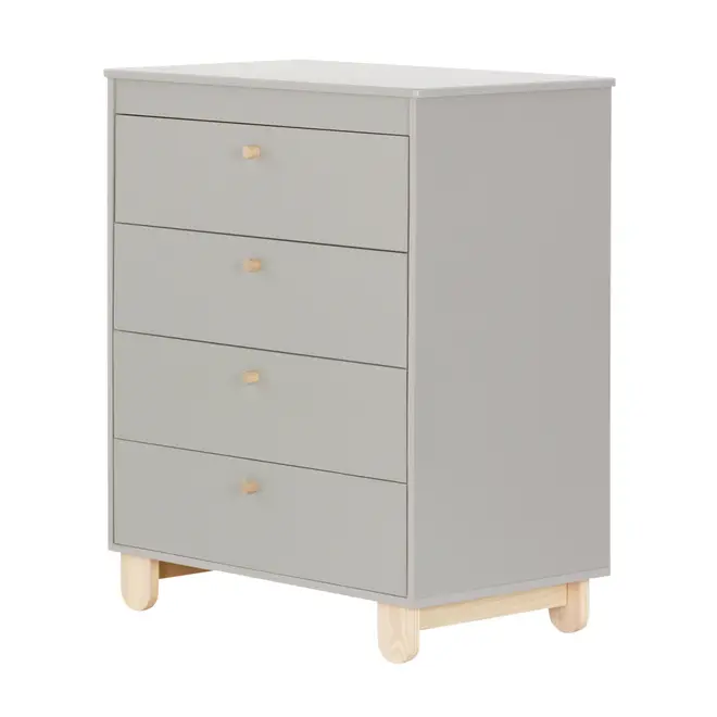 CÔMODA INFANTIL 4 GAVETAS 77 CM X 47 CM SWEET - CINZA/PINUS NATURAL - Foto 2