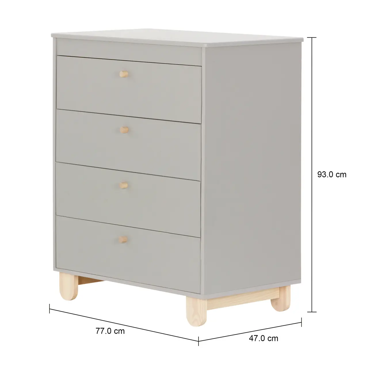 CÔMODA INFANTIL 4 GAVETAS 77 CM X 47 CM SWEET - CINZA/PINUS NATURAL - Foto 5