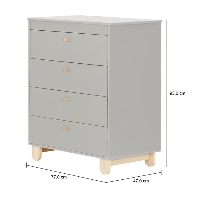 CÔMODA INFANTIL 4 GAVETAS 77 CM X 47 CM SWEET - CINZA/PINUS NATURAL - Foto 5