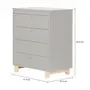 CÔMODA INFANTIL 4 GAVETAS 77 CM X 47 CM SWEET - CINZA/PINUS NATURAL - Foto 5