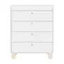 BRANCO/PINUS NATURAL - CÔMODA INFANTIL 4 GAVETAS 77 CM X 47 CM SWEET