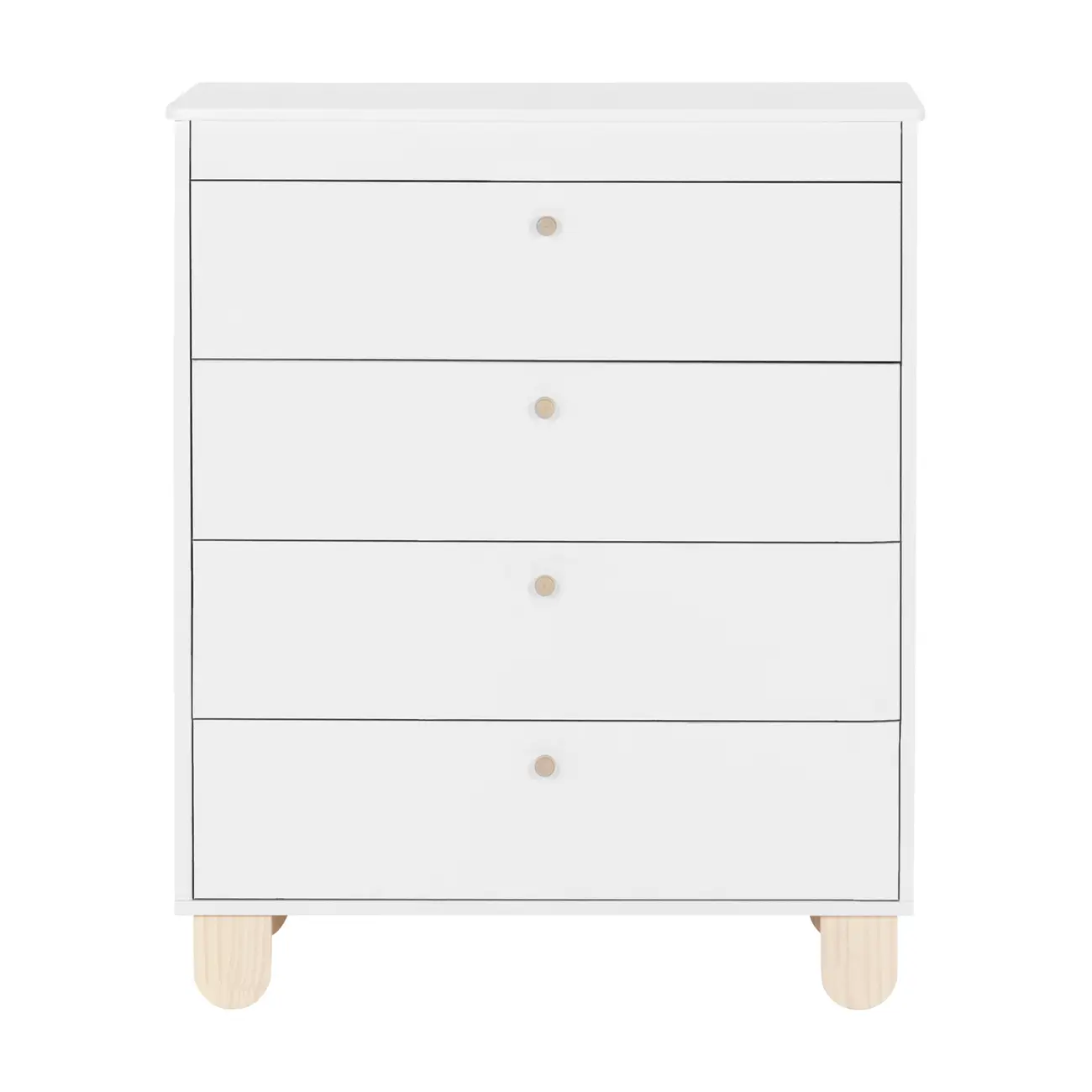 CÔMODA INFANTIL 4 GAVETAS 77 CM X 47 CM SWEET - BRANCO/PINUS NATURAL - Foto 1