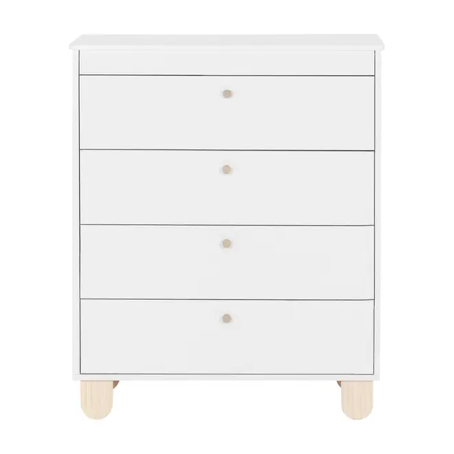CÔMODA INFANTIL 4 GAVETAS 77 CM X 47 CM SWEET - BRANCO/PINUS NATURAL - Foto 1