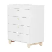 CÔMODA INFANTIL 4 GAVETAS 77 CM X 47 CM SWEET - BRANCO/PINUS NATURAL - Foto 2