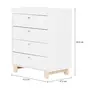 CÔMODA INFANTIL 4 GAVETAS 77 CM X 47 CM SWEET - BRANCO/PINUS NATURAL - Foto 5