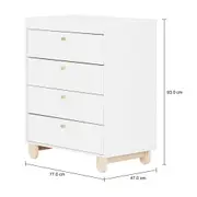 CÔMODA INFANTIL 4 GAVETAS 77 CM X 47 CM SWEET - BRANCO/PINUS NATURAL - Foto 5